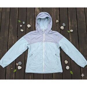 Columbia Jacket Womens,Size M, Hood, Full Zip Windbreaker, Fleece Lined Outdoors